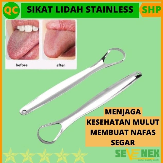 Sikat Pembersih Lidah Stainless Steel Reusable Kerokan Pembersih Lidah