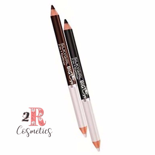 ❤️ MEMEY ❤️ SILKYGIRL BIG EYE 2 In 1 Eyeliner Pencil | Black White