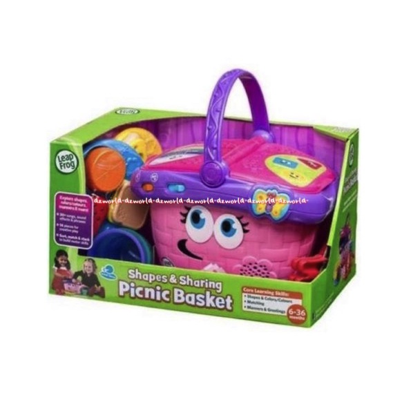 Leapfrog Shapes &amp; Sharing Picnic Basket Keranjang Piknik Mainan Bayi Keranjang Piknik Leap Frog