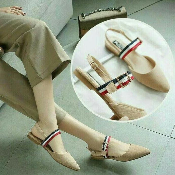 Diskon Sepatu Flat Shoes Zara Cream Wanita Sandal Teplek Selop Slip On Murah Terbaru