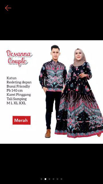 Baju Batik Couple Gamis Jumbo Murah Pasangan Modern Muslim | Devanna
