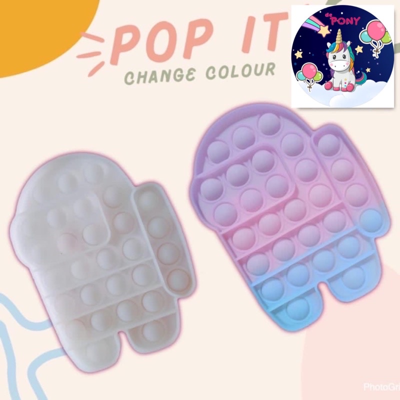 POP IT FIDGET/mainan viral tiktok/mainan pop it/mainan sensorik-AmongUs ChangeColour