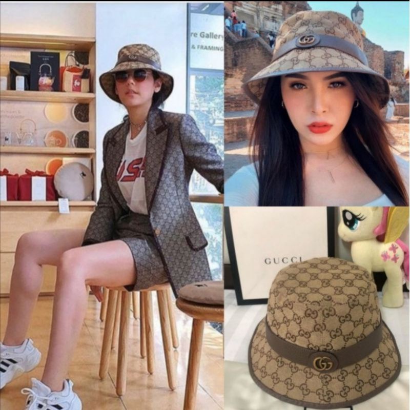 BISA COD TOPI BUCKET HAT GU C CI NIKMIR STYLE