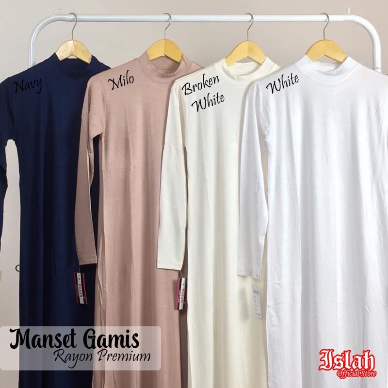 Manset gamis wanita, turtle neck rayon premium, ukuran standar &amp; jumbo