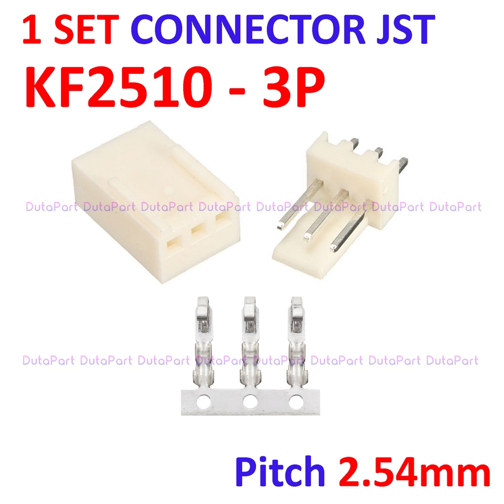 1 SET Connector JST KF2510 - 3P - Male Female Pin Kaki Lurus 2.54mm