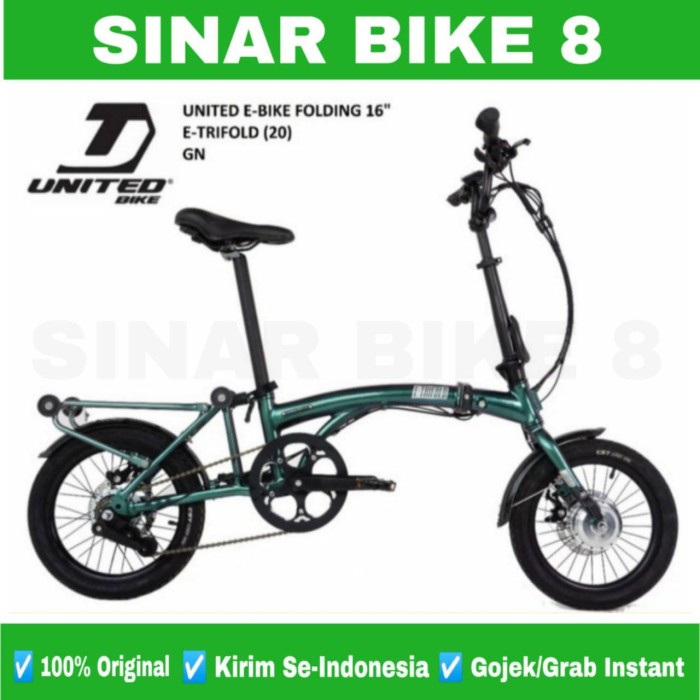 Sepeda Lipat Listrik Ukuran 16 Inch E Bike UNITED E TRIFOLD Electric