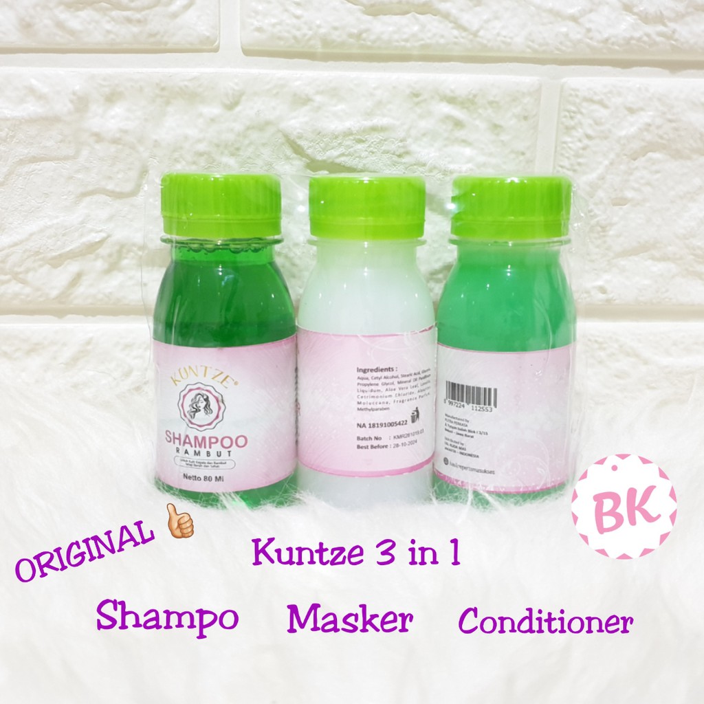 KUNTZE PAKET 3IN1 SHAMPOO PELURUS RAMBUT / SHAMPO+MASKER ...