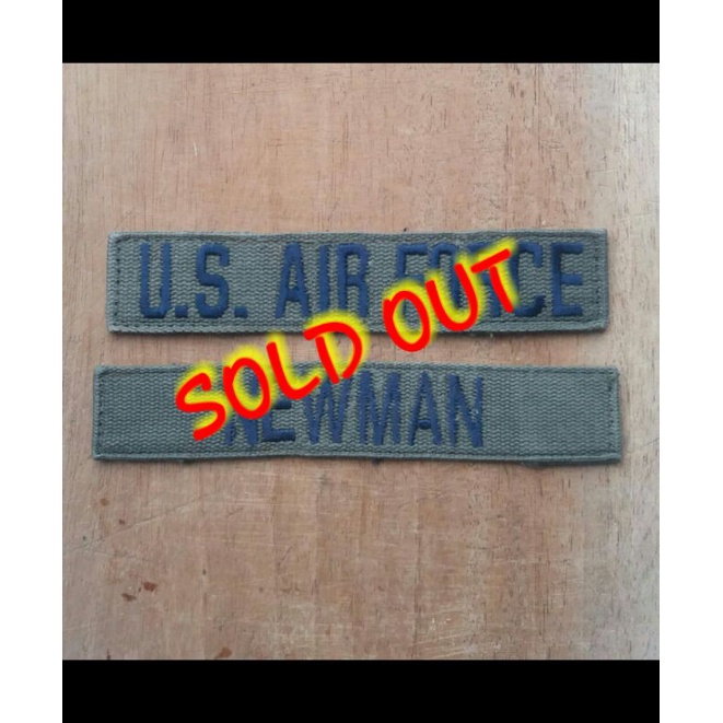 Patch Us Army US Air Force Name Tape Original Cabutan for M65 BDU Woodland