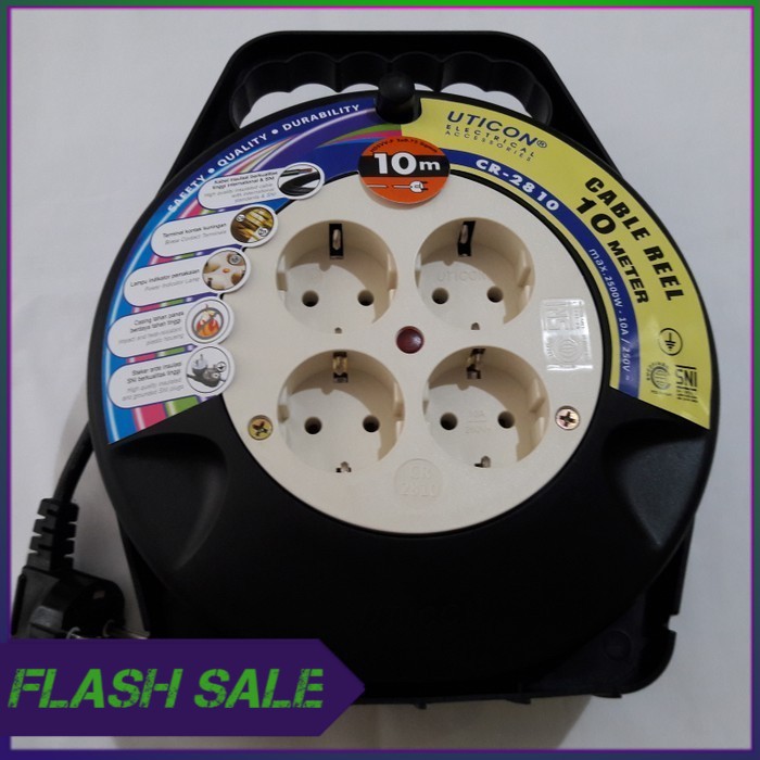 kabel roll UTICON 10m kabel sambung rol kabel UTICON stop kontak 10m