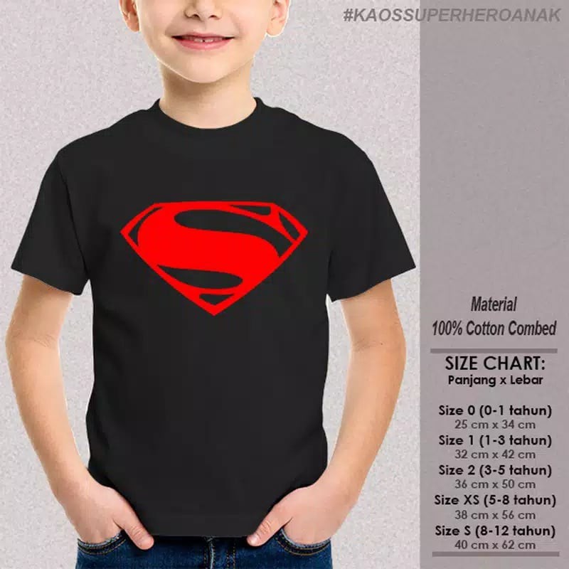 baju anak superman logo / kaos superhero superman / baju man of steel