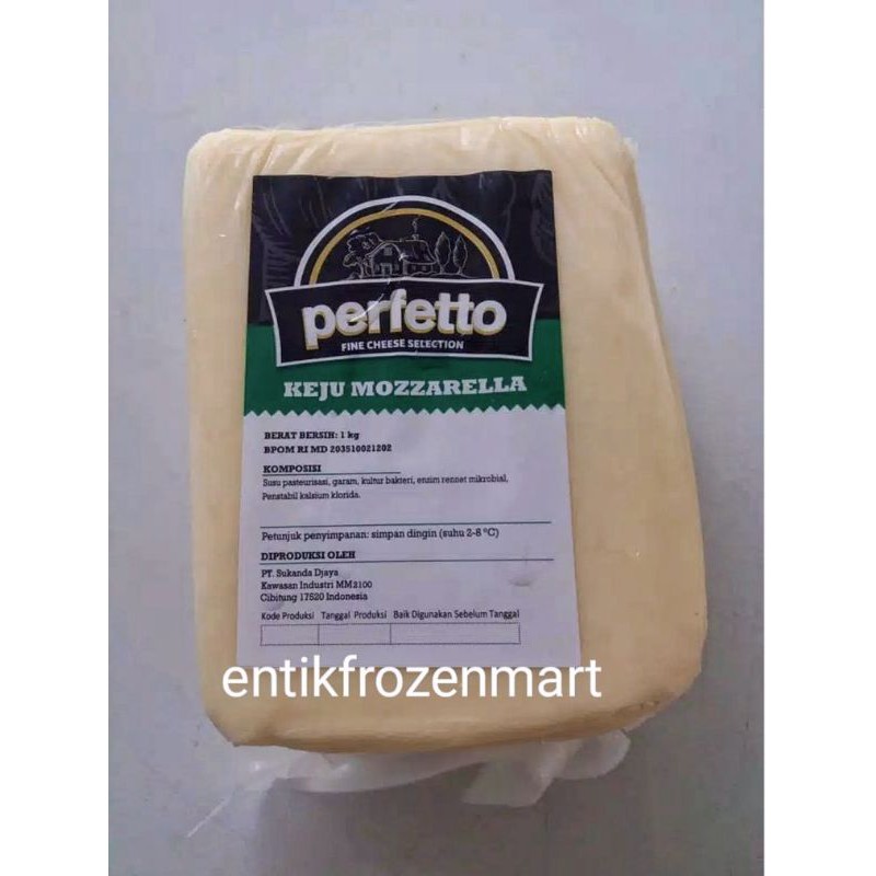 Keju Mozzarella Perfetto 1 kg / Entik Frozen Mart / Frozen Food Palembang