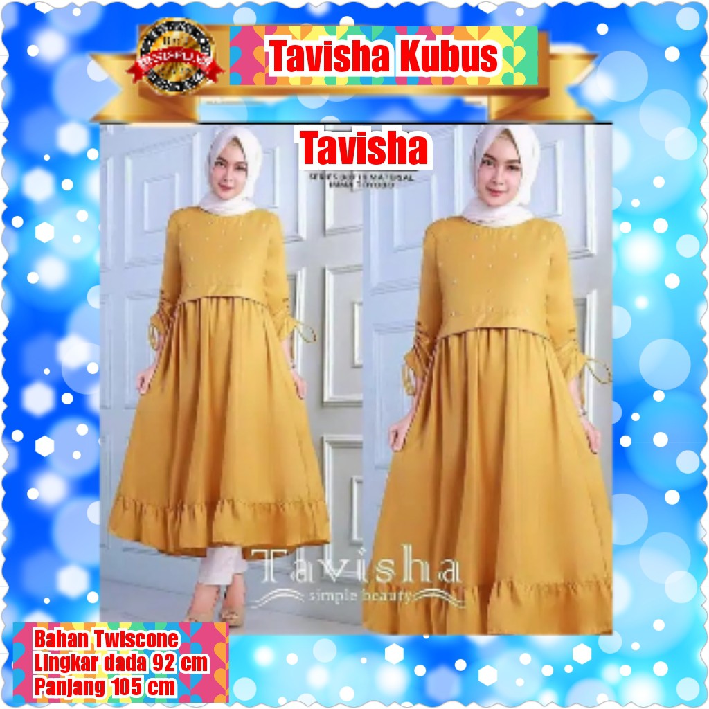 TAVISHA TUNIK / PAKAIAN WANITA MUSLIM / TERPOPULER/TERLARIS/TERMURAH/KONDANGAN