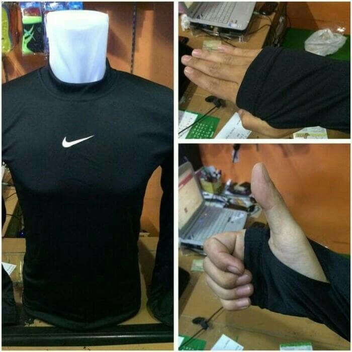 KAOS OLAH RAGA MANSET BASELAYER THUMBHOLE PREMIUM BRANDED MURAH HITAM GROSIR