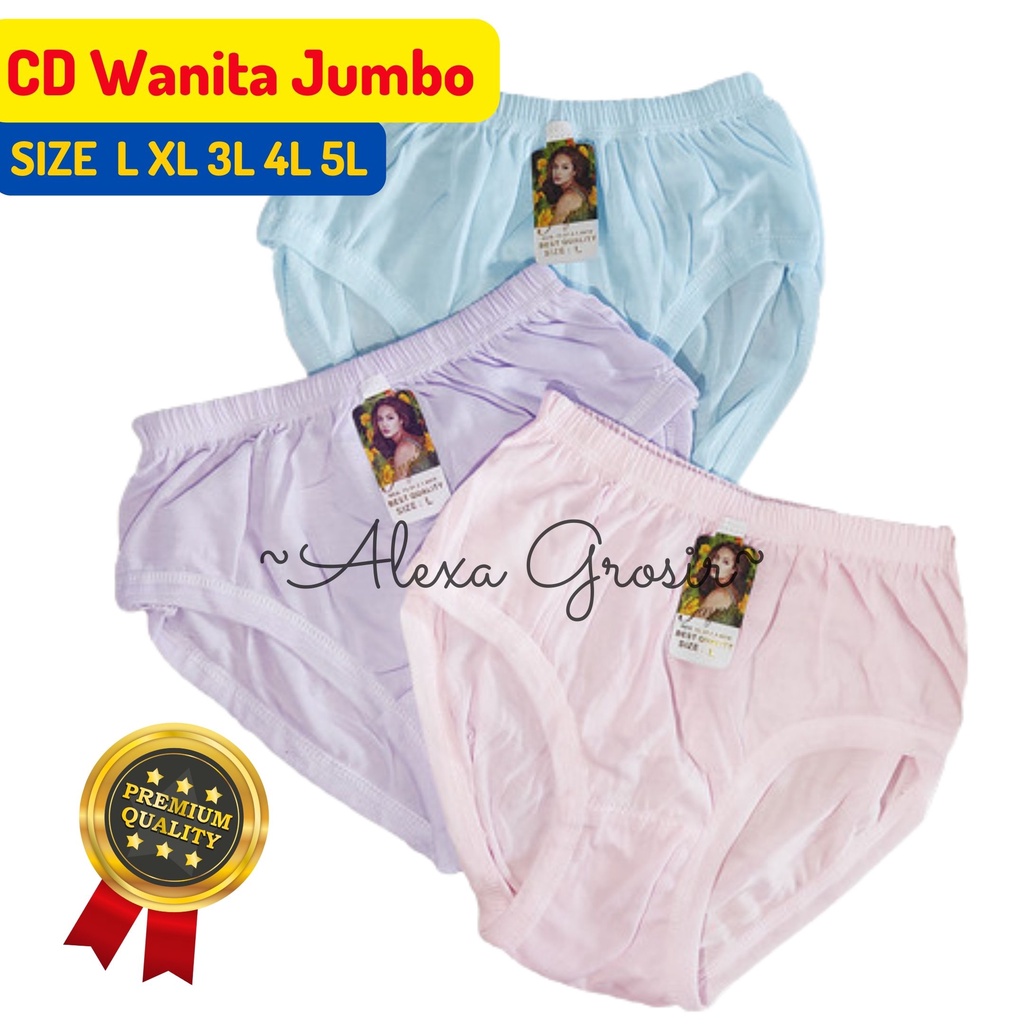 [ PREMIUM ] CELANA DALAM WANITA POLOS / CELANA DALAM WANITA KATUN LEMBUT SIZE L XL 3L 4L 5L