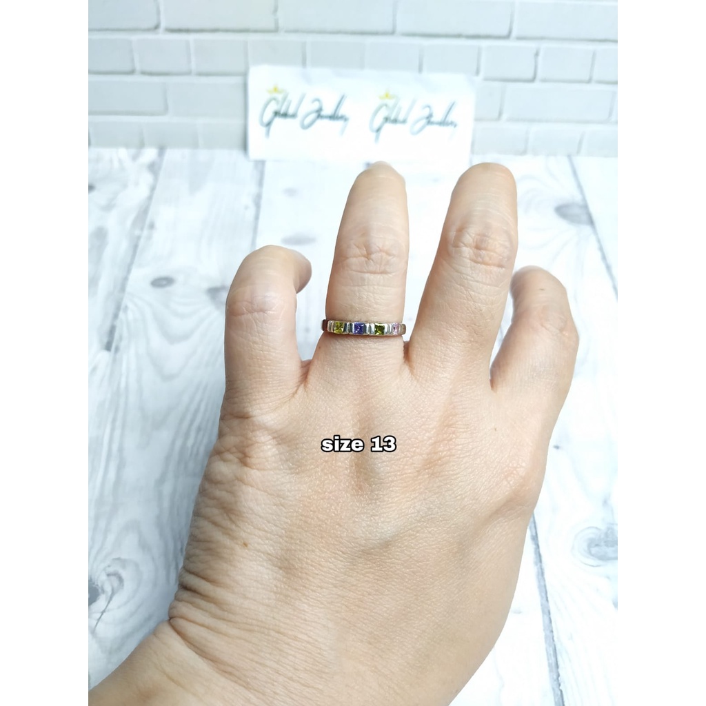 CINCIN SOLID MATA WARNA PERAK ASLI S925 GLOBAL JEWELLERY CL075