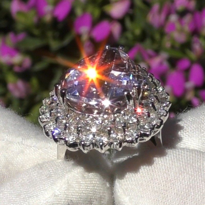 New Pink Diamond Engagement Ring Pear-Shaped