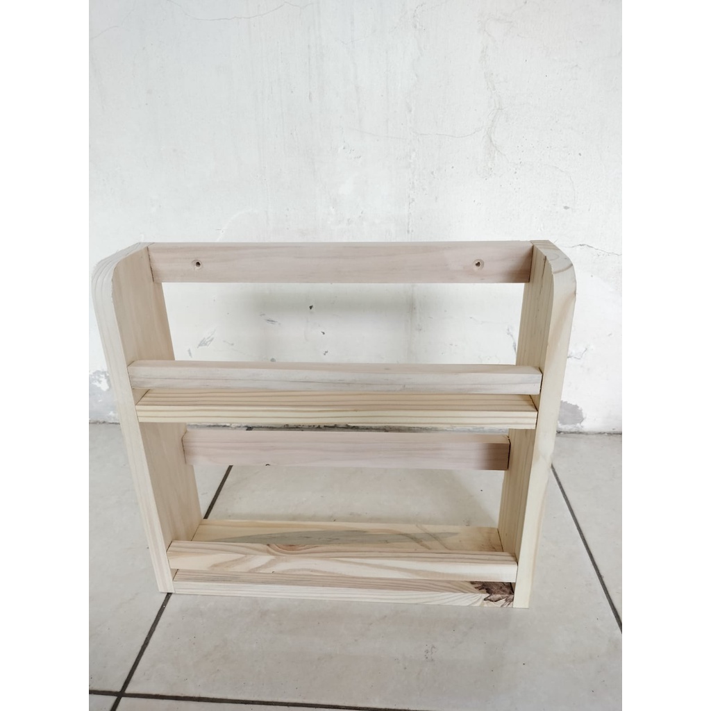 Tempat Bumbu Dapur Kayu Set 5 Pcs Toples Rak Bumbu Dapur Kayu