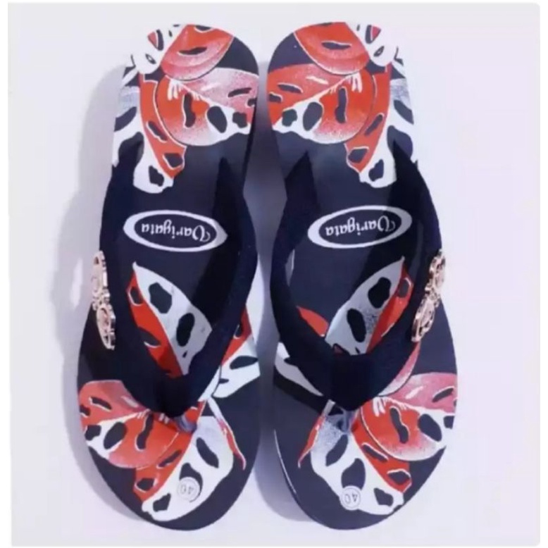 Sandal Wedges Wanita Janda Bolong