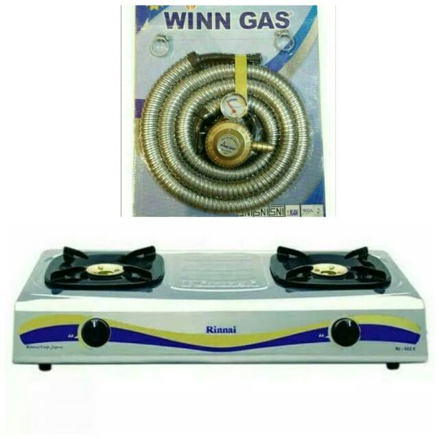 Kompor Rinnai RI-522E + Selang Paket Regulator Winn Gas