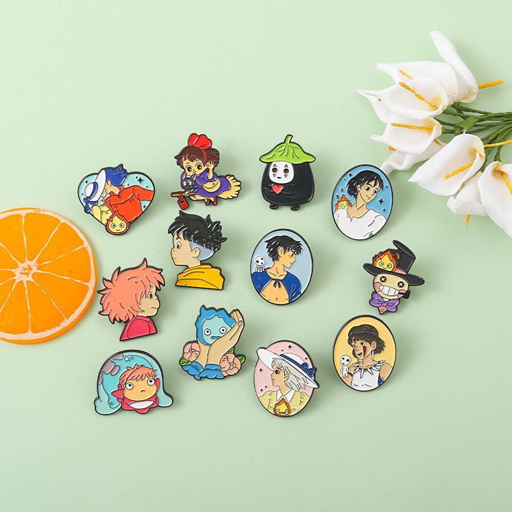 [Elegan] Lapel Pin Hadiah Ponyo Cosplay Jaket Pin Kartun Decor Lencana Anime Film Karakter Badge Pin Anime Badge