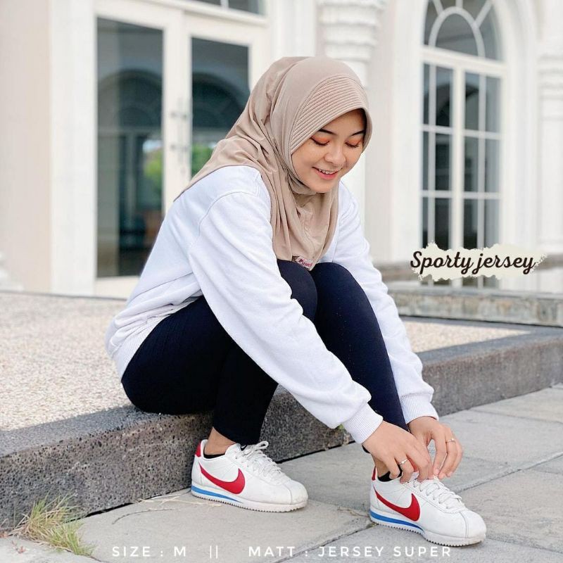 Jilbab sport/ jilbab olahraga /hijab olahraga /bergo pendek sport