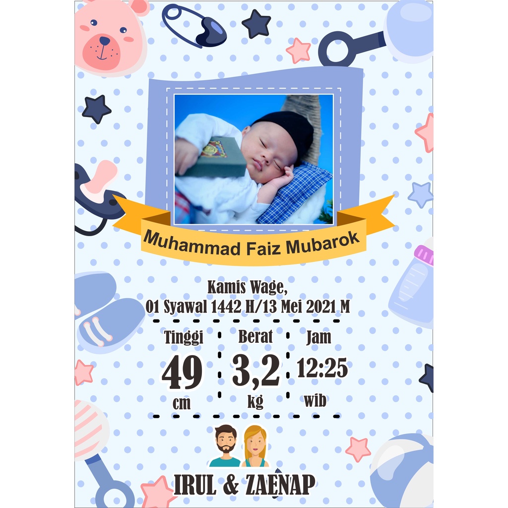 CETAK BIODATA BAYI UKURAN BESAR 17R/12Rs (48x32)cm-38