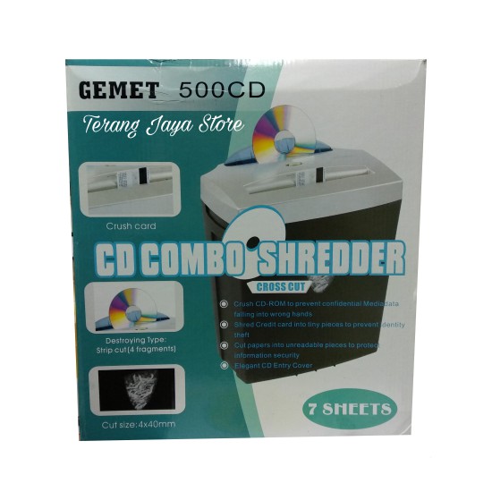 

Mesin Penghancur Kertas Gemet 500CD/Paper Shredder Cross Cut Gemet 500
