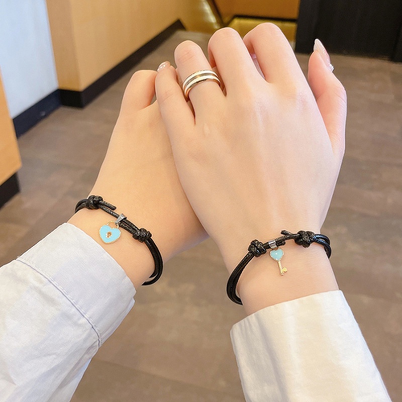 Gelang Couple Magnet Pelangi/Spaceman/Cinta Imut Mode Korea-21#concentric lock