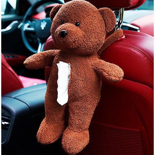 Kotak Tempat Sarung Tisu Tissue Gantung Belakang Jok Mobil Cute Executive Teddy Bear Beruang Lucu