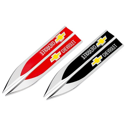 2pcs Stiker Metal 3D Dekorasi Fender Samping Mobil Untuk Onix Astra Tracker Cruze S10 Corsa Prisma Celta