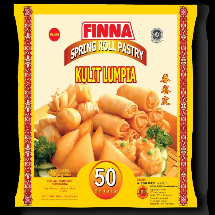 KULIT LUMPIA FINNA 125MM SPRING ROLL SKIN ISI 50LBR HALAL