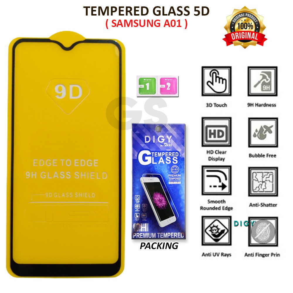 Tempered Glass 5D Rakki Full Layar Samsung A01 A5 2016 A6 2018 A6 PLUS A6S  A8S A10S A11 M11 J2 J2 P