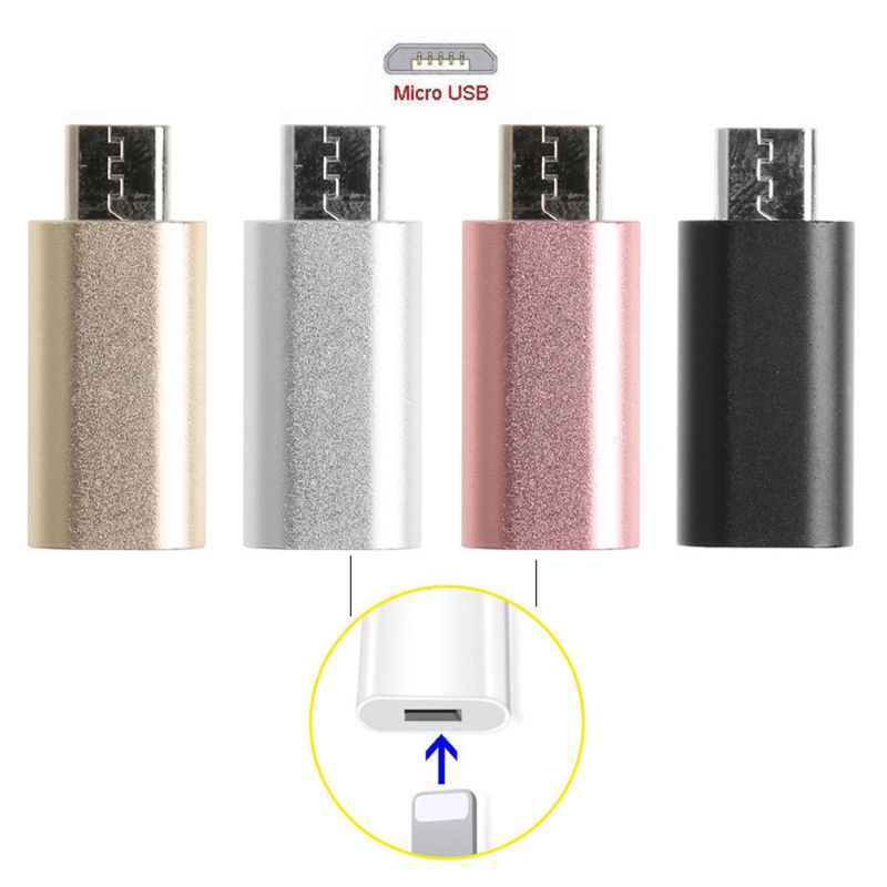 Btsg Untuk 8Pin Female to Micro USB Male Charge Adapter Converter Aluminium
