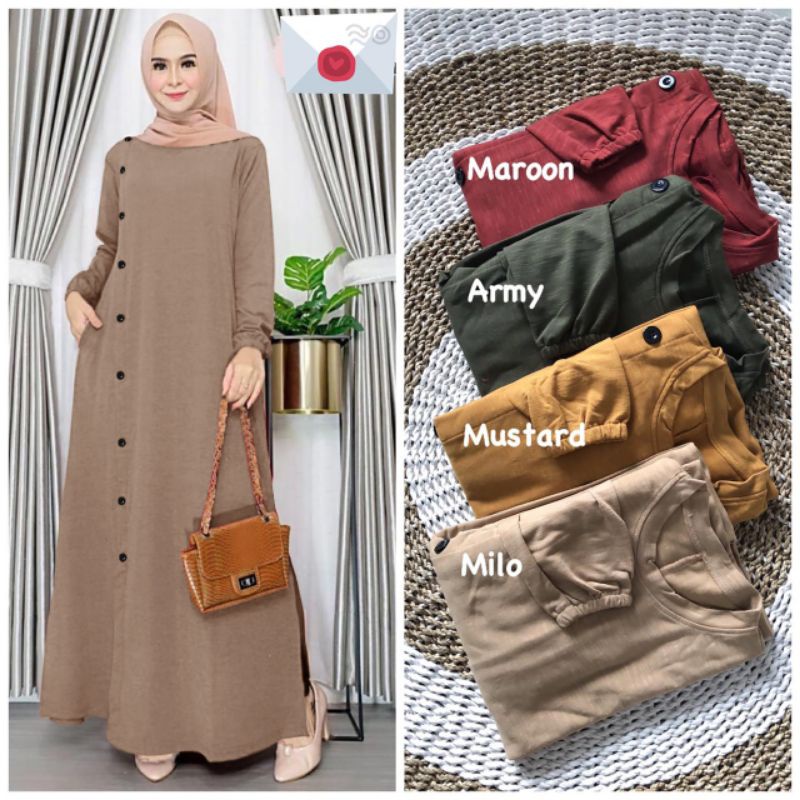 Paulina Maxy - Gamis Slup Import LD103 Kantong samping / R.26 - 217-5592
