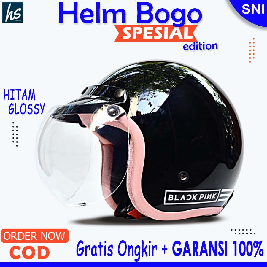 HELM BOGO DEWASA FULL LEHER SNI BOGO DEWASA RETRO Helm Bogo Cantik Retro Dewasa Wanita Cewek sni HIT