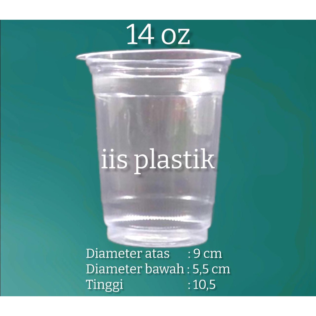 gelas plastik oz 10 , 12 , 14  dan 16 polos