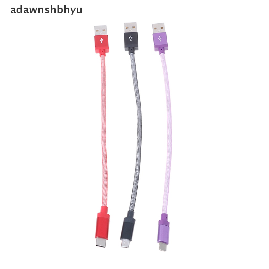 Adawnshbhyu charger Pendek braided micro/type-c/lightning USB cable charging Kabel data sync