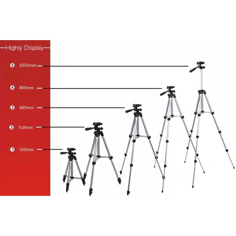 MIINII Tripod L-3110/3110/YS1507 - Tripod HP Dan Kamera Universal + Free Holder U