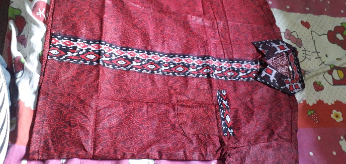 Batik Couple Keluarga Sania Ruffle Ori Ndoro Jowi Dnt Mega Mendung Merah