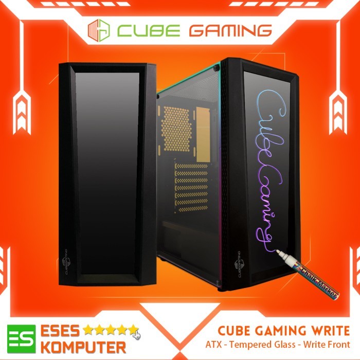 Case Cube Gaming Write Black | ATX | Writeable RGB Front Panel