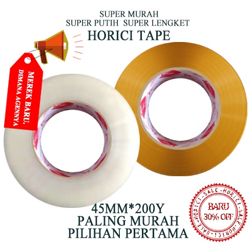 MURAH SUPER CLPER 45mmx200Y LAKBAN BENING DAN COKLAT HORICI TAPE