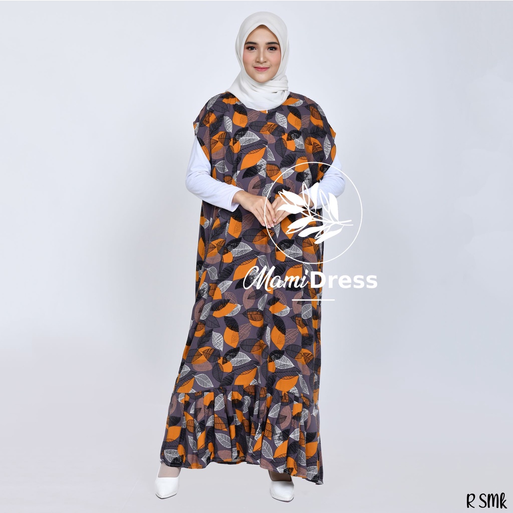 LEAF SERIES - Daster Premium Ruffle Panjang Semata Kaki Busui Friendly LD 120 PJ 130 / Daster Kekinian Mamidress