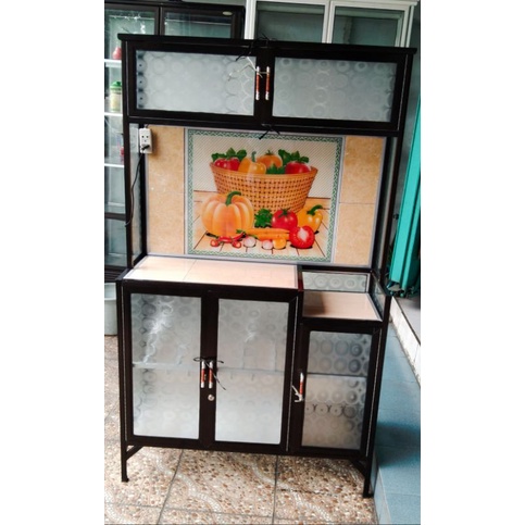 Rak Piring Dapur Magic Com Aluminium Kaca Keramik 100