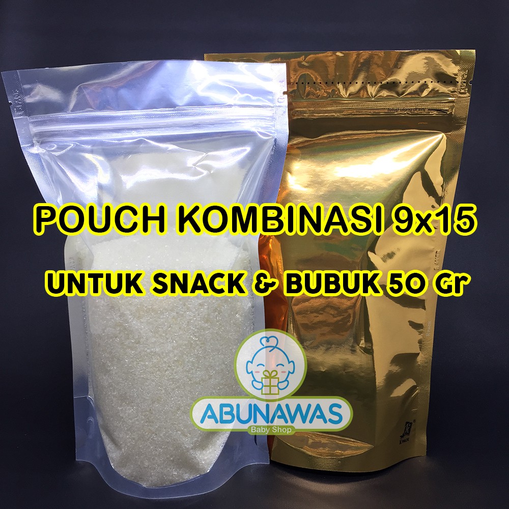 Standing Pouch Kombinasi Silver &amp; Warna 9x15 cm / Plastik Klip Berdiri