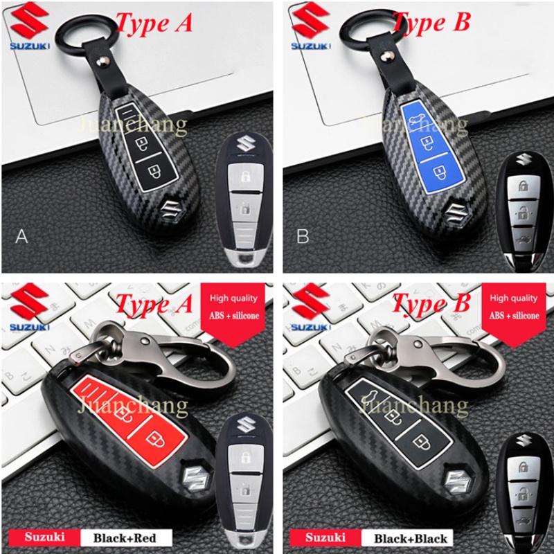 Case Remote Kunci Mobil Bahan Carbon fiber Untuk Suzuki Vitara Swift Ciaz Ertiga Celerio Ignis Kizashi SX4 Baleno Erga 2019