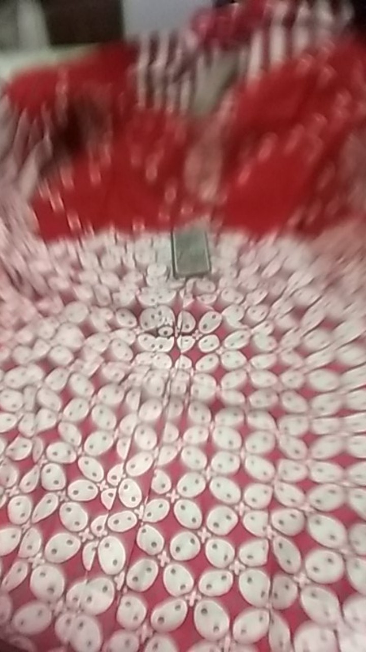 Blus Kombinasi Red Cherry Batik Atasan Batik Merah Jumbo Kombinasi Kerja Seragam Kantor