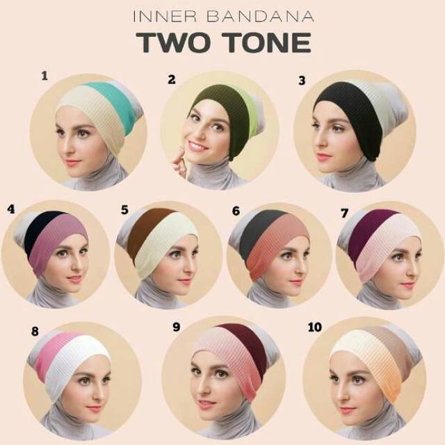 Bandana rajut/Ciput rajut two tone/grosir ciput dua warna/ciput rajut/inner jilbab/ciput anti pusing