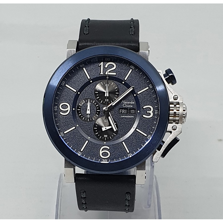 Alexandre Christie Ac6281 Silver Blue, Jam Tangan Pria,Original