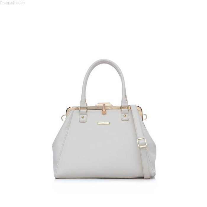 Tas Elizabeth Tannis Handbag - Light Cream