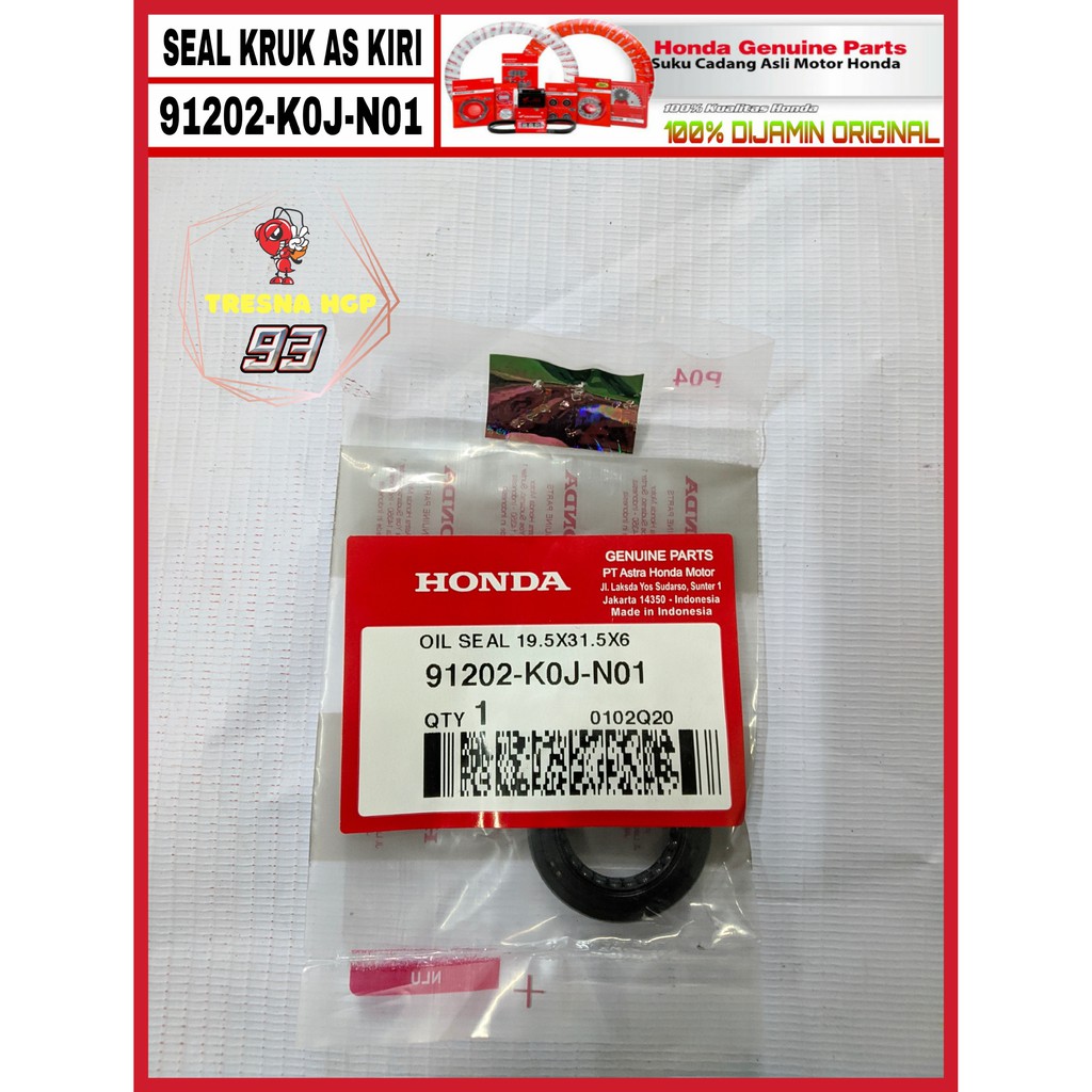 91202-K0J-N01 SEAL KRUK AS KIRI GENIO & BEAT ESP LED K1A ORIGINAL | OIL SEAL 19.5X31.5X6 91202K0JN01